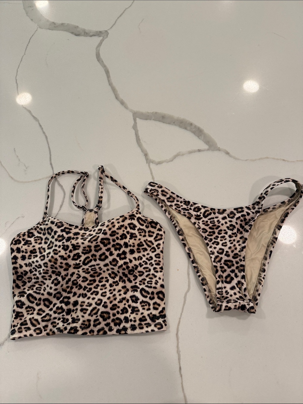 Skims Leopard Print Women’s Swim Two-Piece Bikini Set